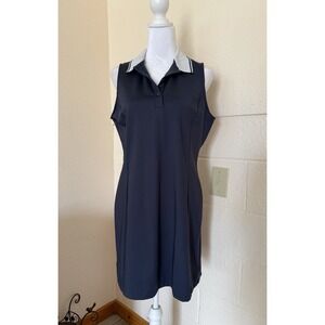 Tommy Bahama Golf Dress Women's Size M Navy Blue Sleeveless Collared Sporty